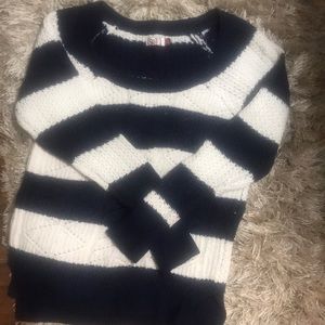 Blue and white warm sweater